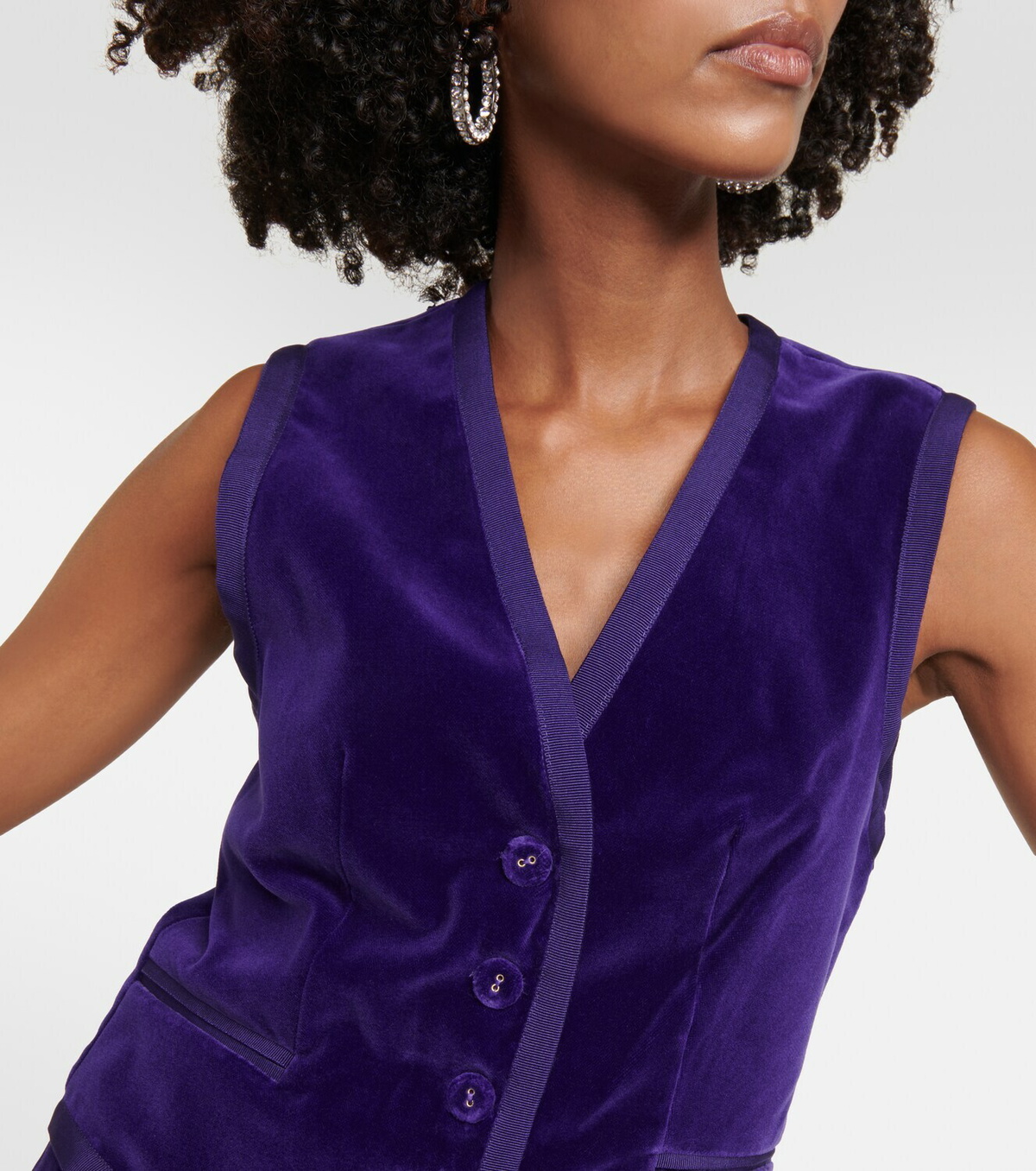 Costarellos Jetta cotton velvet vest