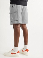 NIKE - Sportswear Club Wide-Leg Fleece-Back Cotton-Blend Jersey Cargo Shorts - Gray