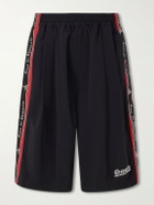 Willy Chavarria - Orale Track Wid-Leg Shorts - Black