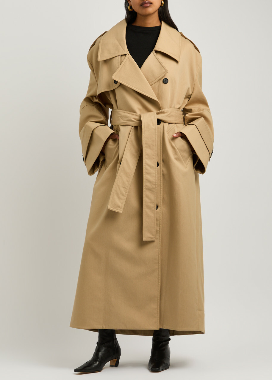 Khaite Mazlow Cotton-blend Trench Coat Beige Khaite
