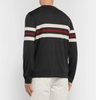 Brunello Cucinelli - Striped Cashmere and Silk-Blend Sweater - Gray