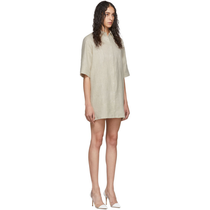 Georgia Alice Off-White Linen Pierre Shirt Dress