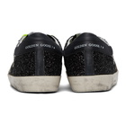 Golden Goose Black and Silver Glitter Superstar Sneakers