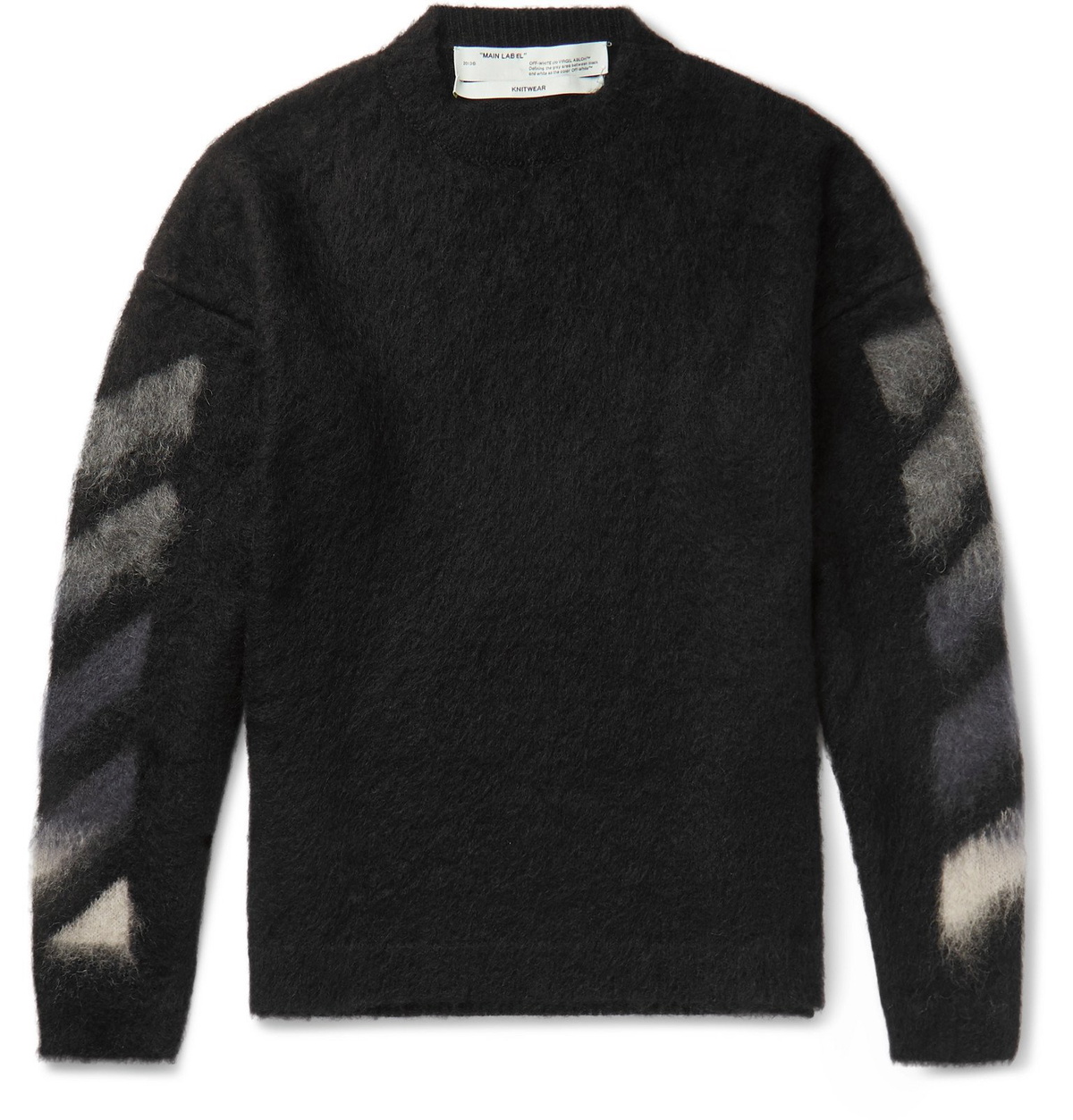 Off-White - Logo-Intarsia Mohair-Blend Sweater - Black Off-White