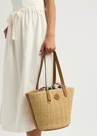 Moncler Hubba Small Raffia Tote - Beige - One Size