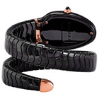 Bvlgari Serpenti Spiga Black Lacquered Dial Ladies Ceramic and 18kt Rose Gold Watch 102735