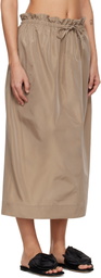 Simone Rocha Tan Gathered Waist Tulip Midi Skirt
