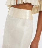 Xu Zhi Lace-trimmed midi skirt