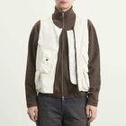 Stone Island Men's Cotton Nylon Micro Ripstop Utility Vest in Ivory