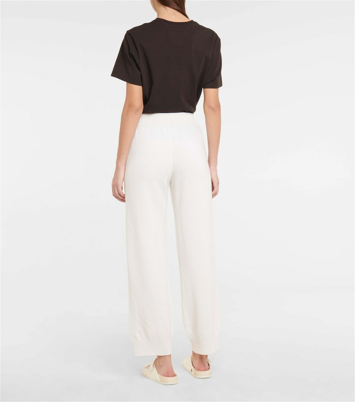 Barrie High-rise cashmere wide-leg pants