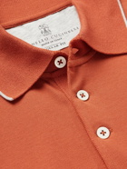 Brunello Cucinelli - Cotton-Piqué Polo Shirt - Orange