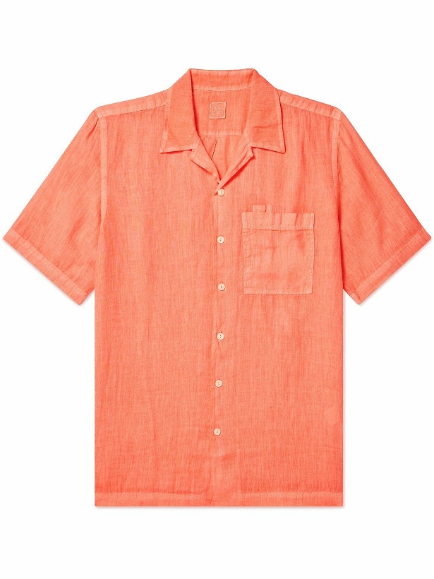 Photo: 120% - Camp-Collar Linen Shirt - Orange