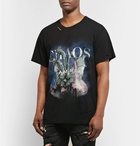 AMIRI - Distressed Printed Cotton-Jersey T-Shirt - Black