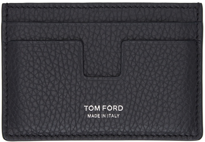 Photo: TOM FORD Navy Grained Classic Card Holder