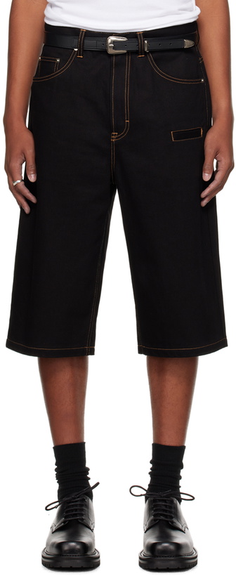 Photo: Still Kelly Black Raw Denim 6 Pocket Shorts
