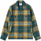 Corridor Men's Ombre Plaid Military Jacket in Green