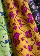 LA Double J Column Floral-jacquard Woven Midi Dress Yellow
