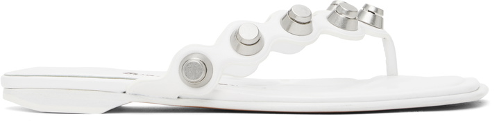 Photo: Alexander Wang White Rexa Thong Flat Sandals