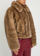 Stand Studio Lena Quilted Faux fur Jacket Brown