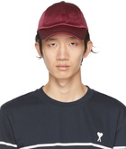 AMI Alexandre Mattiussi SSENSE Exclusive Burgundy Ami de Cœur Cap