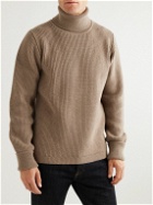 William Lockie - Ribbed Merino Wool and Cashmere-Blend Rollneck Sweater - Neutrals