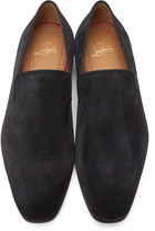 Christian Louboutin Black Suede Dandelion Flat Loafers