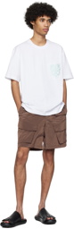 Solid Homme Brown Flap Pocket Shorts