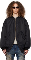 We11done Black Two-Way Bomber Jacket