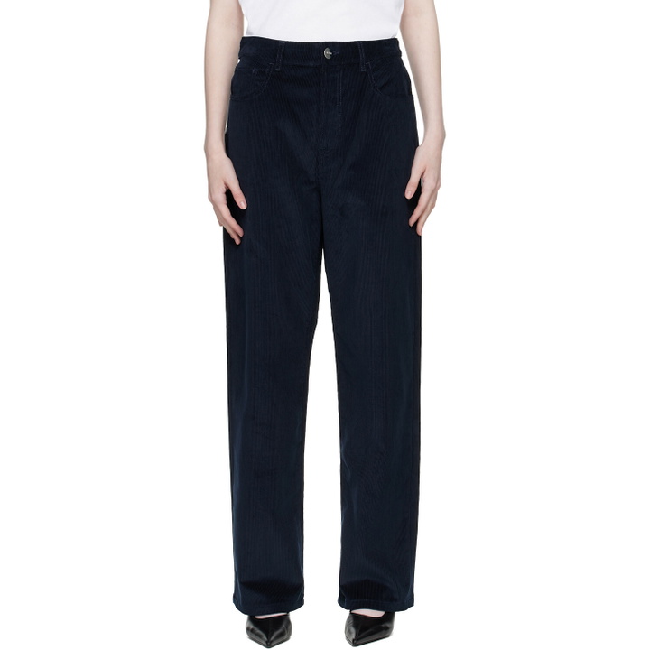 Photo: Róhe Navy Relaxed Corduroy Trousers