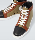 Christian Louboutin Fun Louis leather-trimmed sneakers