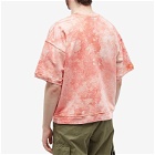 Monitaly Men's Short Sleeve Crew Sweat in Tie Dye Pink/Mineral