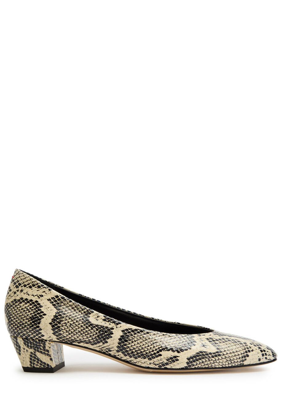 Aeyde Helia 35 Python-effect Leather Pumps