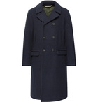 Massimo Alba - Double-Breasted Brushed Wool-Blend Overcoat - Blue