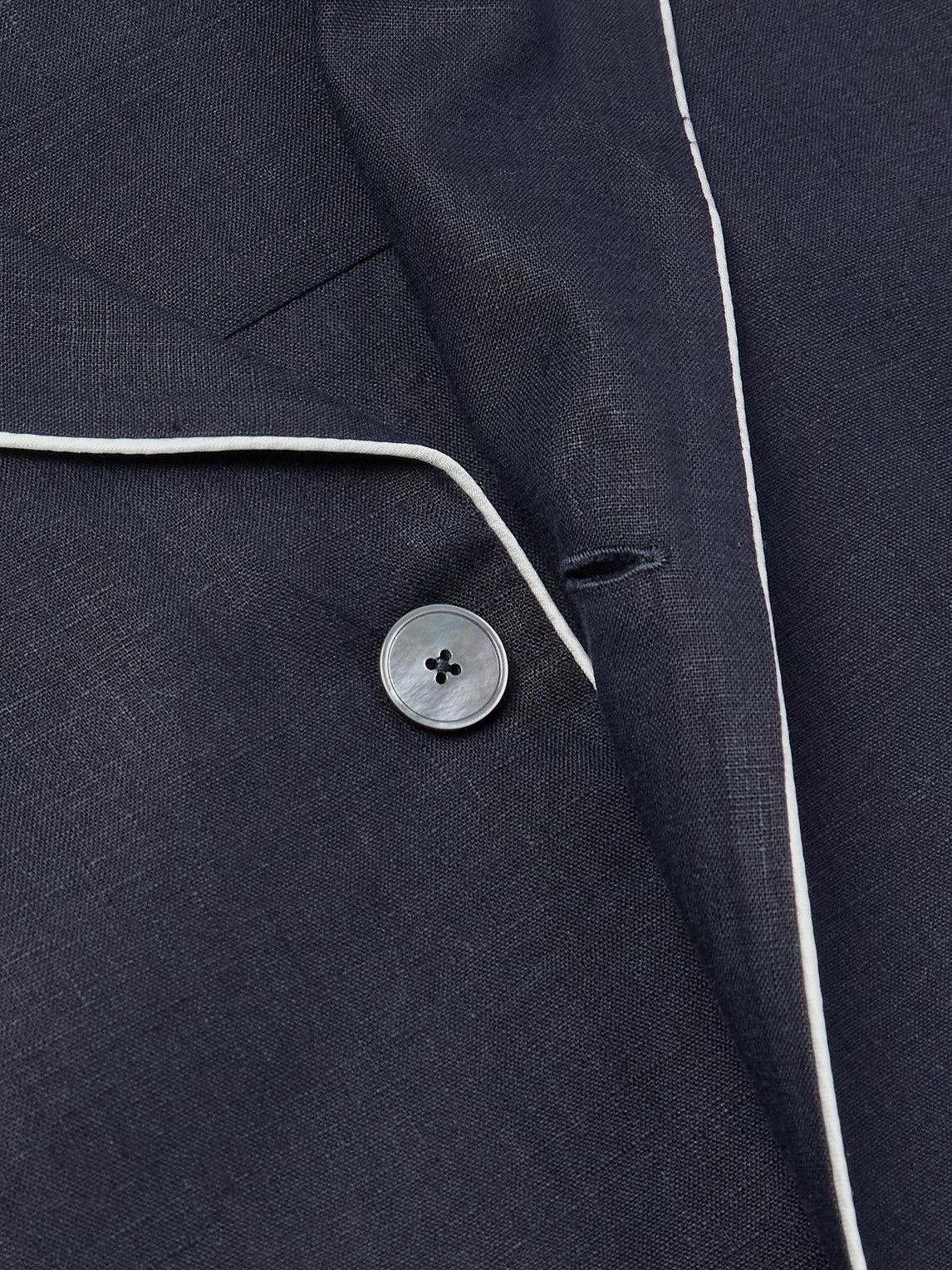 Zegna - Camp-Collar Oasi Linen Pyjama Set - Blue