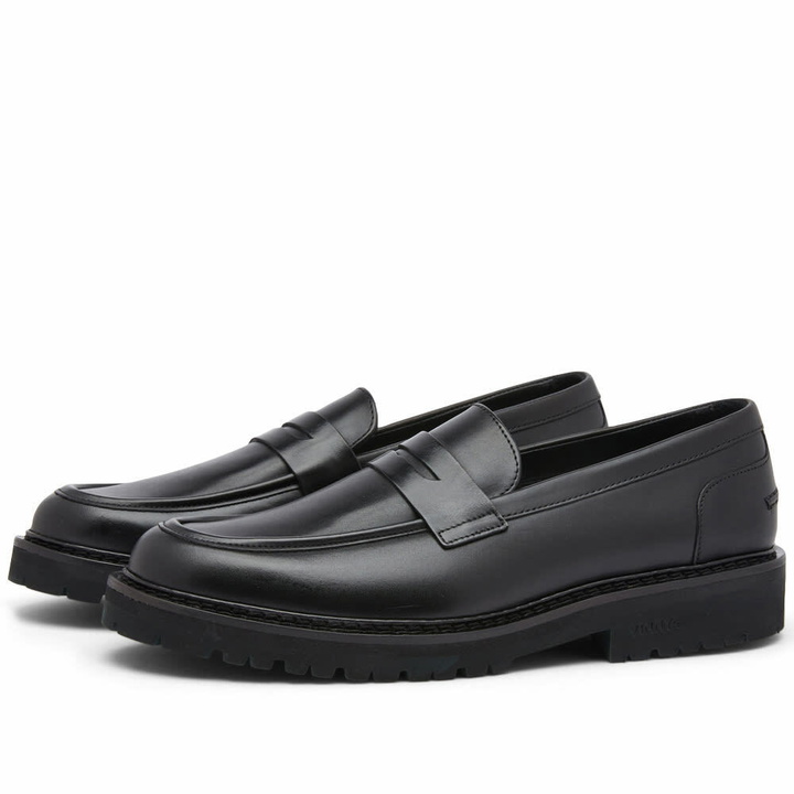 Photo: VINNYs Men's VINNY's Richee Lug Sole Penny Loafer in Black Crust Leather