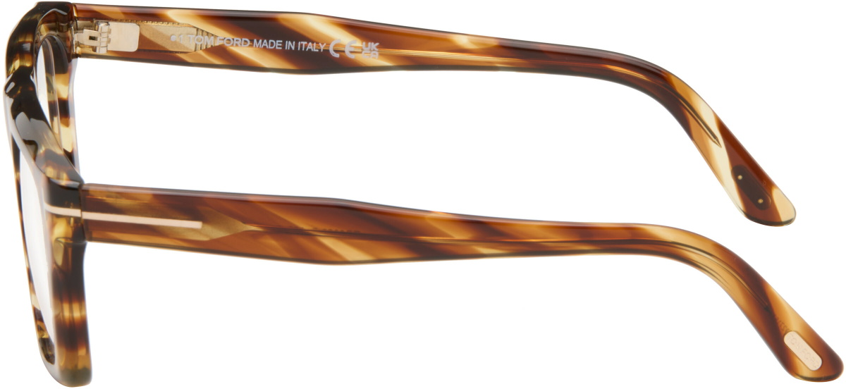 TOM FORD Brown Blue Block Rectangular Glasses