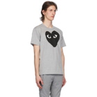 Comme des Garcons Play Grey and Black Big Heart T-Shirt