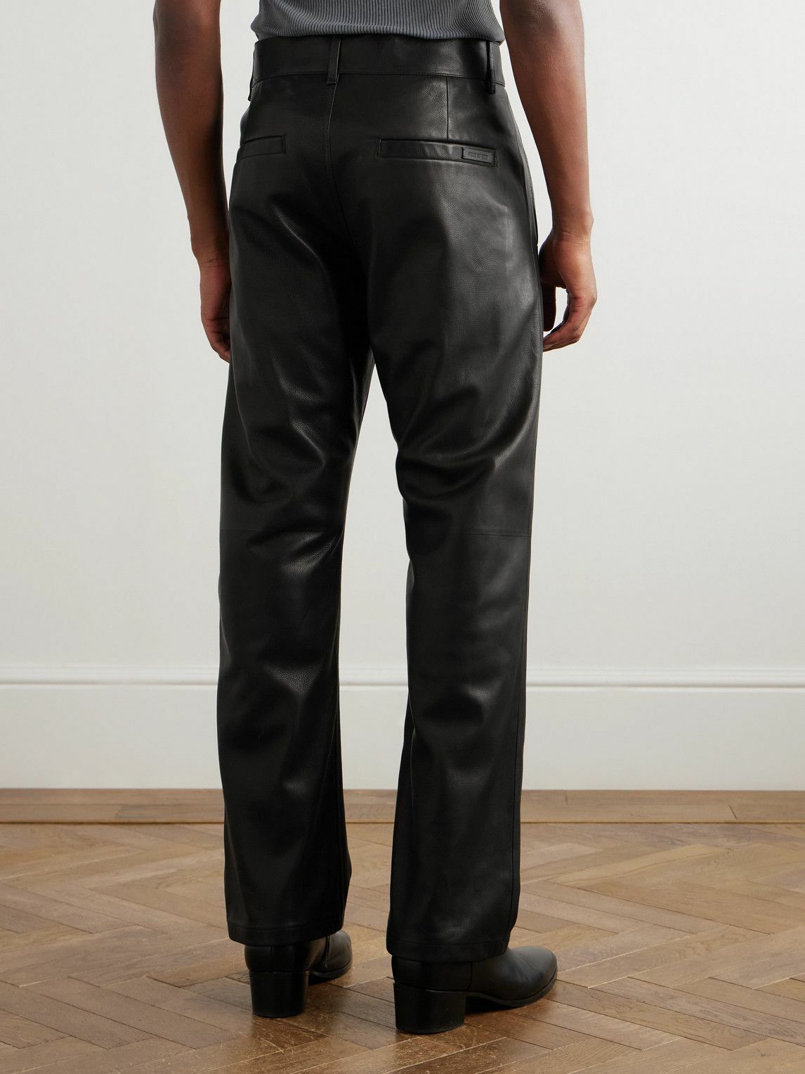 Fear of God - Straight-Leg Full-Grain Leather Trousers - Black