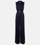 Max Mara Elegante belted satin jumpsuit