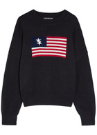 Cole Buxton Intarsia Fine-knit Cotton Jumper Navy