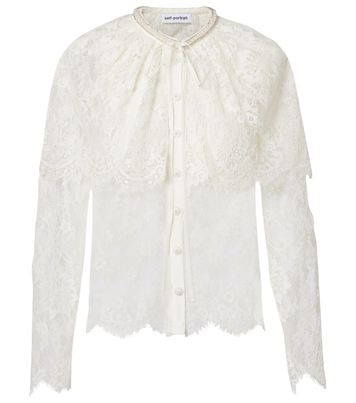 Photo: Self-Portrait Caped lace cardigan