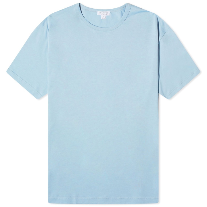 Photo: Sunspel Men's Classic Crew Neck T-Shirt in Sky Blue