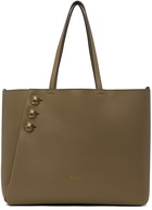 Balmain Taupe Emblème Grained Calfskin Tote