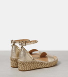 Valentino Garavani Rockstud metallic leather espadrille sandals