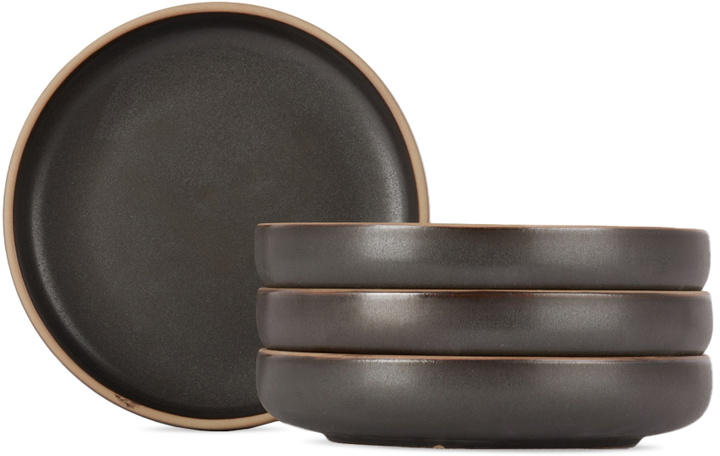 Photo: Lineage Ceramics Black Deep Lunch Plate, 4 pcs