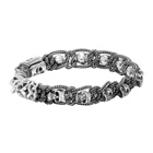 Emanuele Bicocchi Silver Small Skull Braided Bracelet