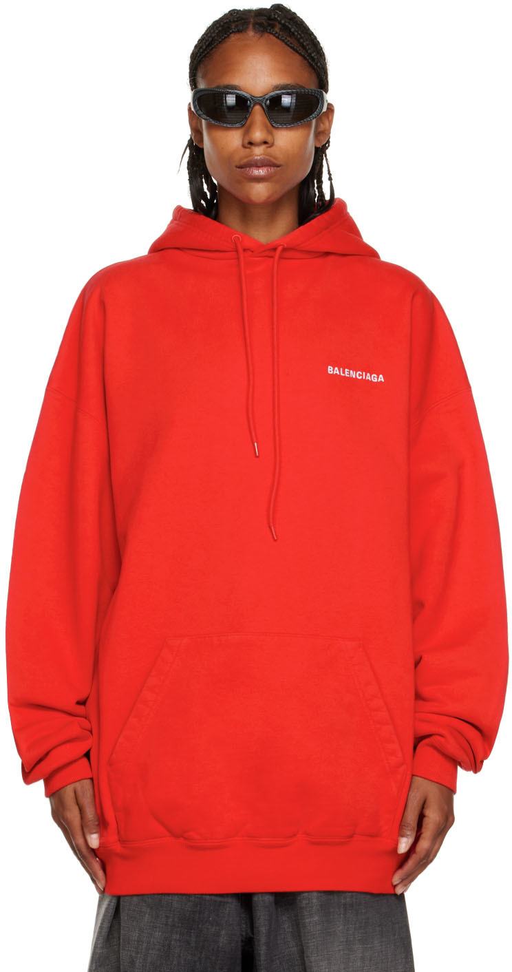 Balenciaga Red Logo Hoodie Balenciaga