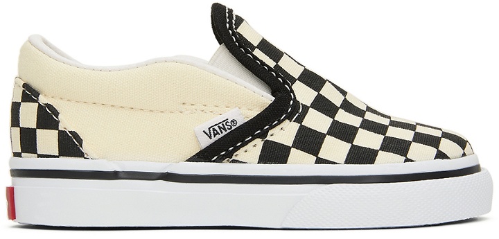 Photo: Vans Baby Black & Off-White Checkerboard Classic Slip-On Sneakers
