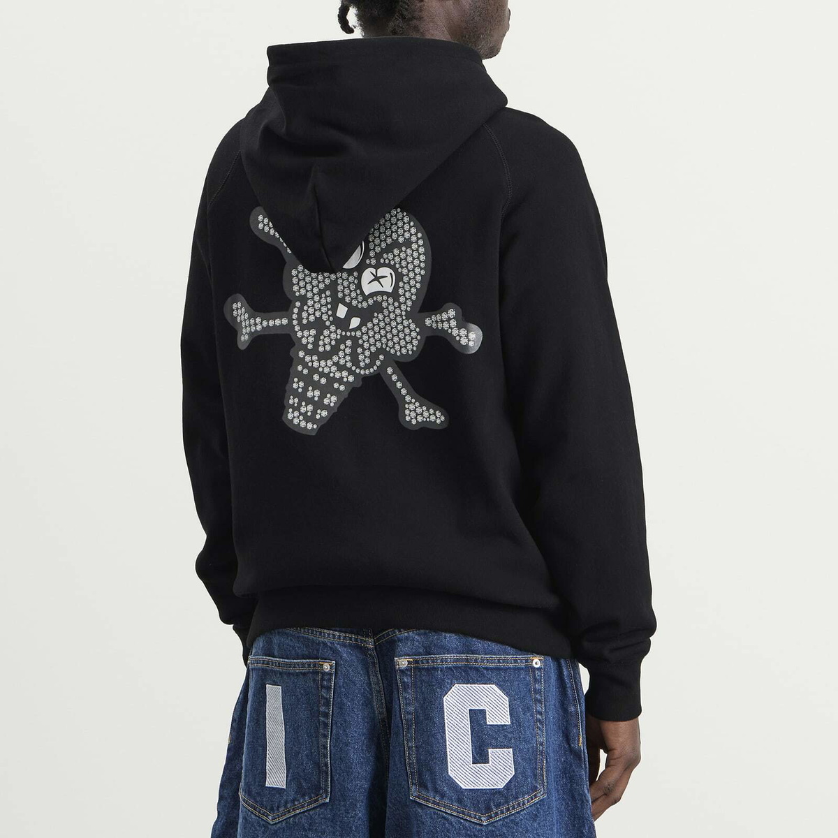 ICECREAM Men's Glitter Running Dog Zip Through Hood in Black