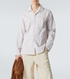 Umit Benan Havana striped linen and cotton shirt